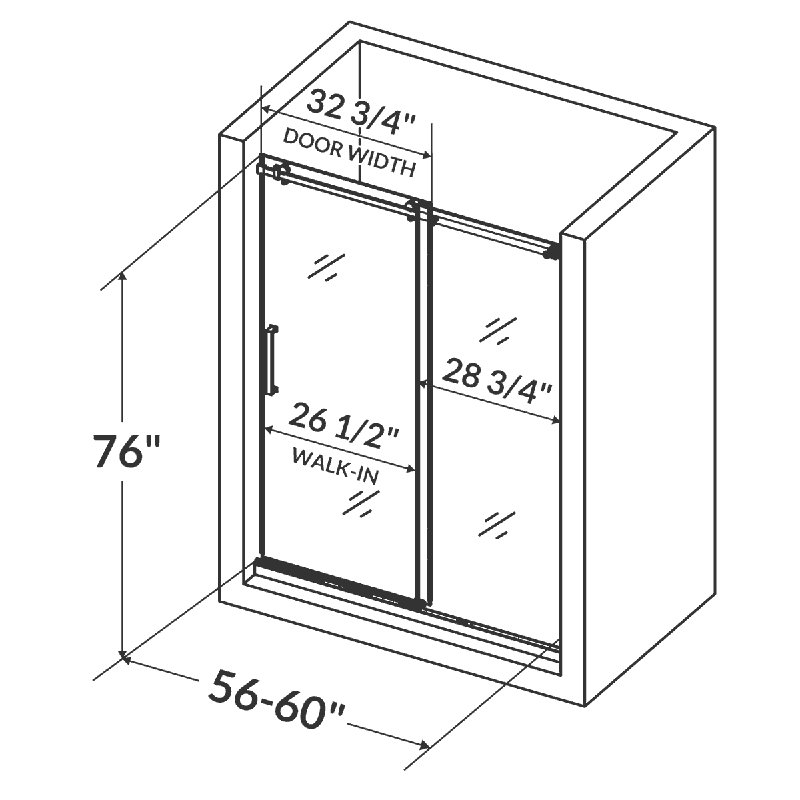 LessCare UltraB 60'' x 76'' Single Sliding Shower Door & Reviews Wayfair